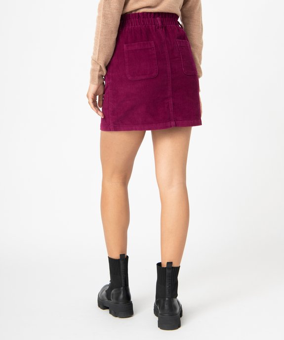 Jupe femme en velours côtelé avec taille froncée vue3 - GEMO(FEMME PAP) - GEMO