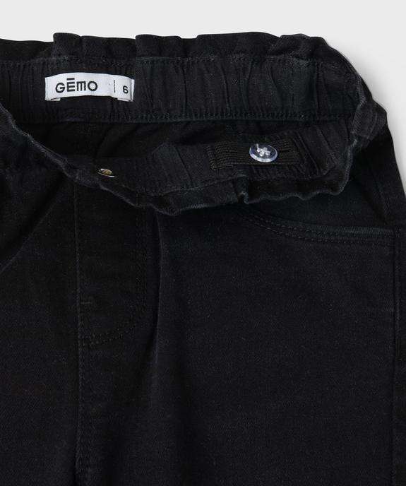 Jean large avec taille froncée élastique ajustable fille vue3 - GEMO (ENFANT) - GEMO