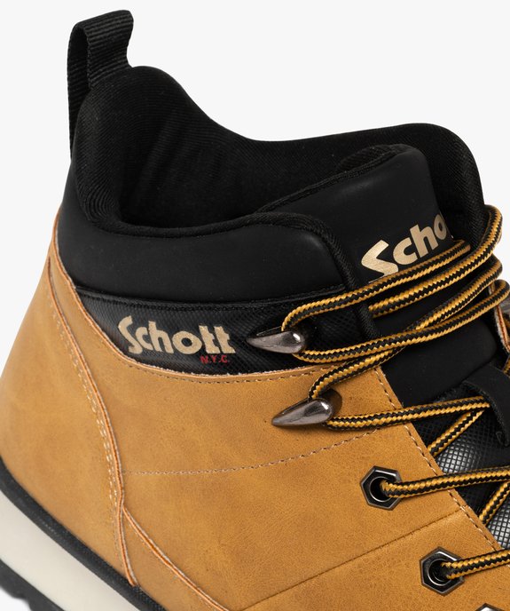 Boots homme montantes à lacets ronds bicolores sportswear - Schott vue7 - SCHOTT - GEMO