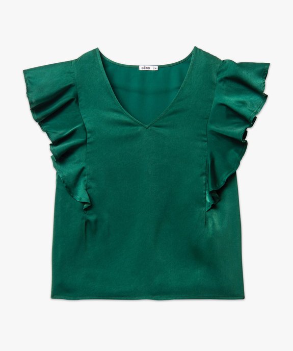 Blouse sans manches en satin volanté femme vue4 - GEMO(FEMME PAP) - GEMO