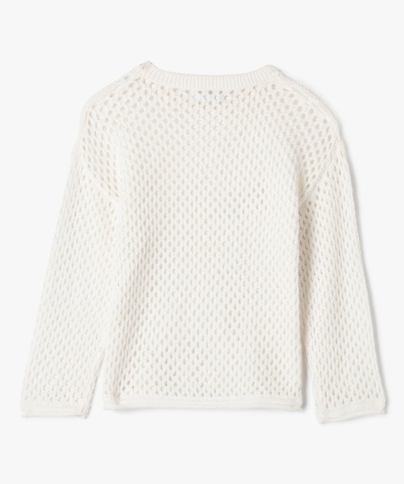 Pull large en maille ajourée fille vue3 - GEMO (ENFANT) - GEMO