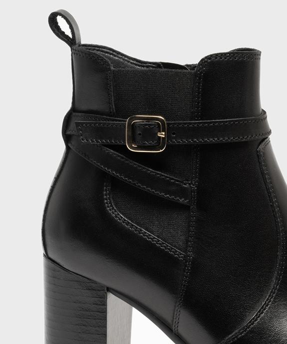 Bottines en cuir à talon haut avec fermeture zippée femme - Tanéo vue6 - TANEO - GEMO