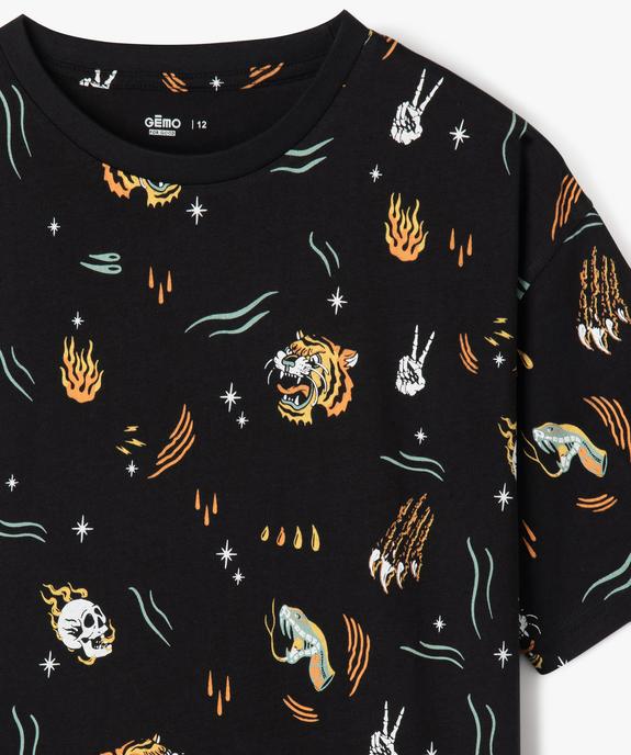 Tee-shirt manches courtes en coton imprimé garçon vue2 - GEMO 4G GARCON - GEMO