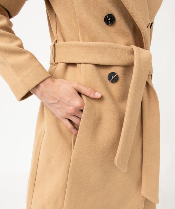 Manteau mi-long à grand col capuche femme vue2 - GEMO(FEMME PAP) - GEMO