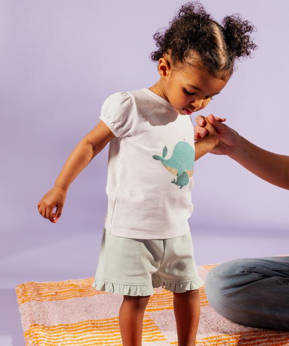 Pyjashort 2 pièces avec motif baleines bébé fille tee-shirt et short vue5 - GEMO 4G BEBE - GEMO