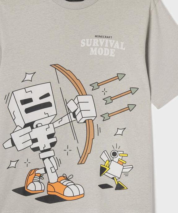Tee-shirt Minecraft mode survie garçon vue6 - MINECRAFT - GEMO