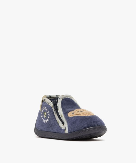 Chaussons bébé garçon bottillons à zip imprimés nounours - LuluCastagnette vue2 - LULU CASTAGNETT - GEMO