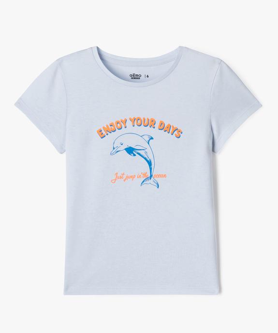 Tee-shirt manches courtes à motif fille vue1 - GEMO 4G FILLE - GEMO