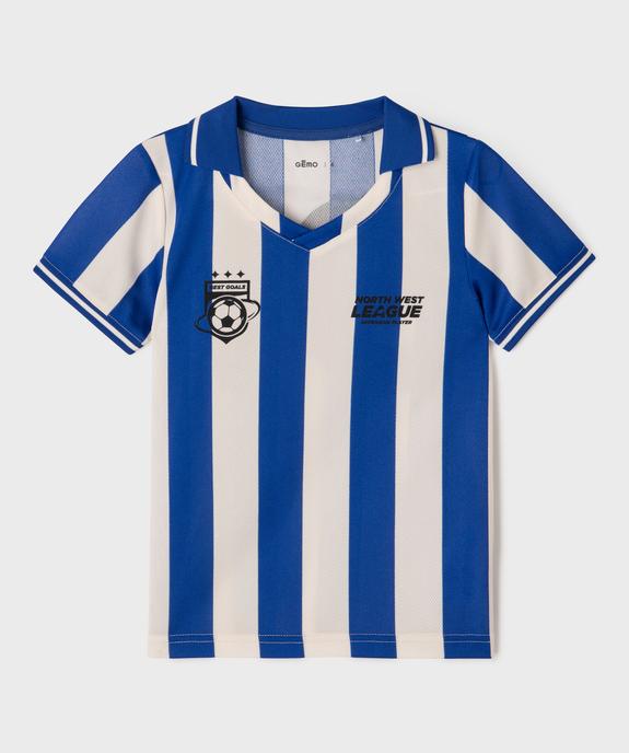 Tee-shirt manches courtes en maille style maillot de foot garçon vue2 - GEMO (ENFANT) - GEMO