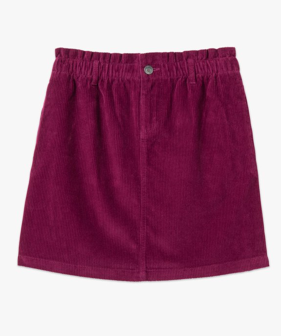 Jupe femme en velours côtelé avec taille froncée vue4 - GEMO(FEMME PAP) - GEMO