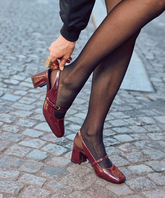 Babies à talon vernis et ouverts sur l'arrière femme vue1 - FOLLOW ME - GEMO