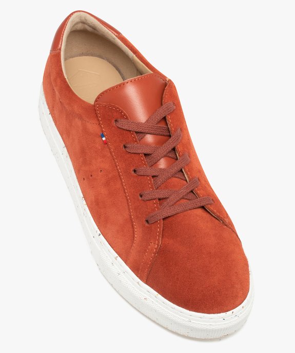 Baskets femme unies en cuir à lacets – Tanéo vue5 - TANEO - GEMO