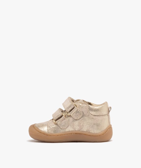 Chaussures premiers pas en cuir à scratch bébé fille - Na! vue3 - NA! GEMO FOR GOOD - GEMO