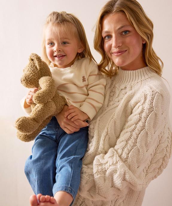 Pull rayé avec col en dentelle bébé fille - LuluCastagnette vue5 - LULU CASTAGNETTE GEMO FOR GOOD - GEMO