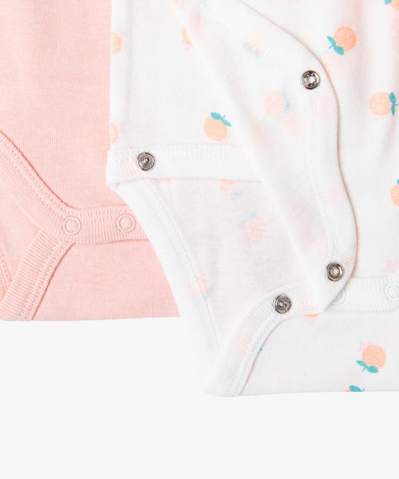 Body manches courtes ouverture devant bébé (lot de 3) vue4 - GEMO 4G BEBE - GEMO