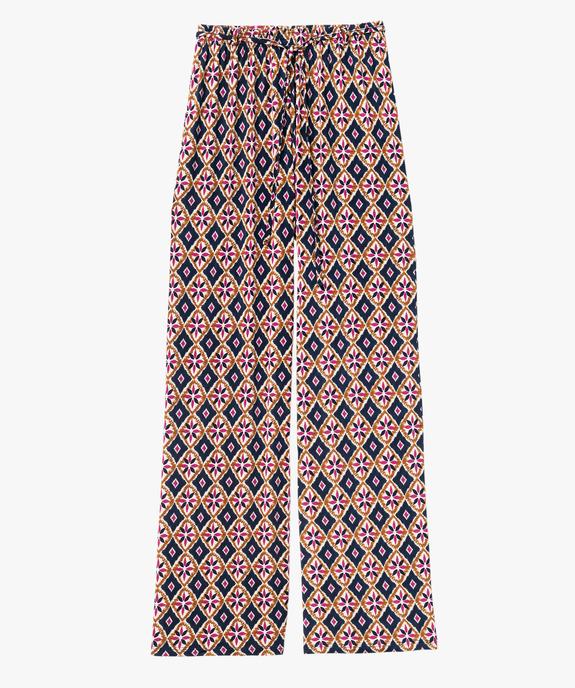 Pantalon large et fluide imprimé à taille élastiquée femme vue4 - GEMO(FEMME PAP) - GEMO
