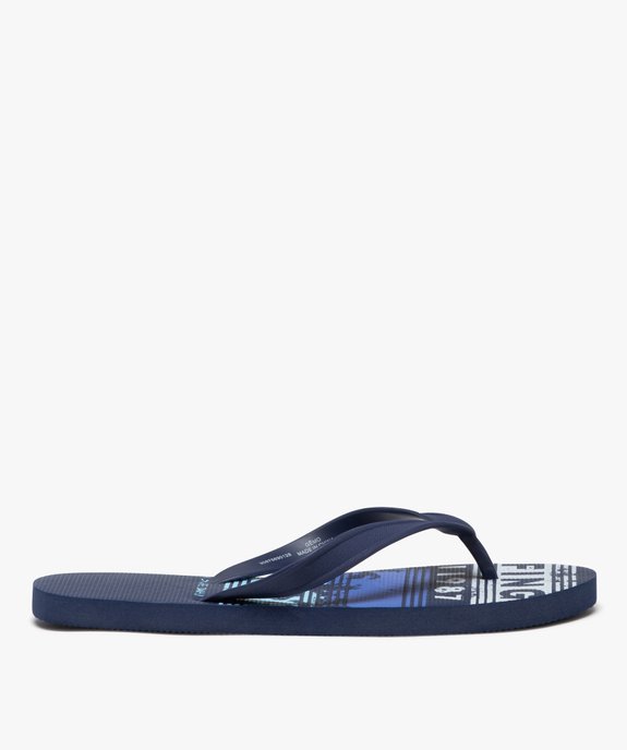 Tongs homme à brides lisses et semelle imprimée vue2 - GEMO (PLAGE) - GEMO
