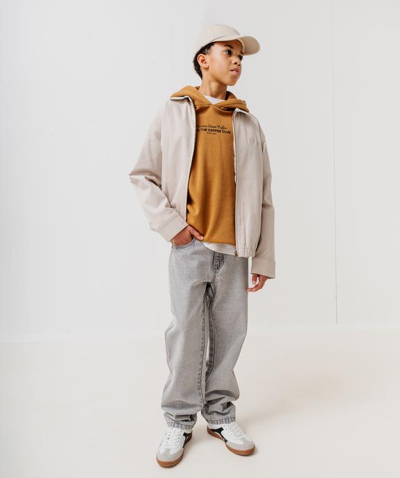 Jean regular en denim délavé garçon vue7 - GEMO 4G GARCON - GEMO