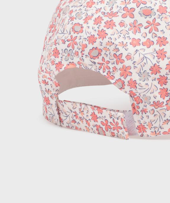 Casquette en coton à motifs fleuris fille vue3 - GEMO 4G FILLE - GEMO