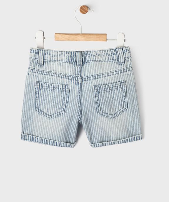 Short en jean extensible avec taille ajustable bébé garçon vue5 - GEMO(BEBE DEBT) - GEMO
