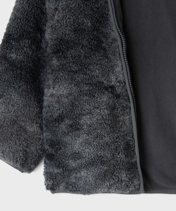 Blouson à capuche en sherpa doublé polaire garçon vue3 - GEMO (ENFANT) - GEMO