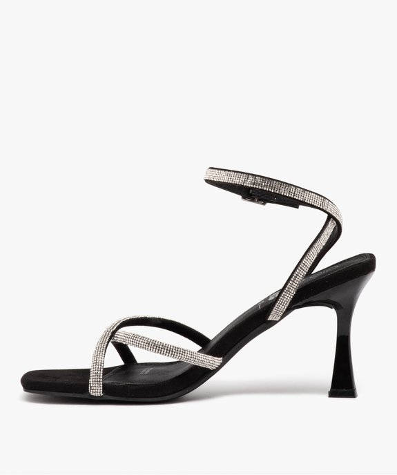 Sandales femme unies avec brides à strass et à bout carré - Gemo x MCG vue3 - GEMO(URBAIN) - GEMO