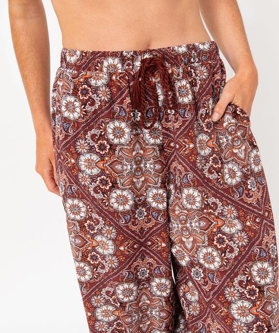 Pantalon de pyjama ample à motifs fleuris femme vue2 - GEMO 4G FEMME - GEMO