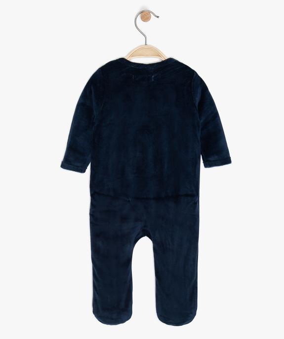 Pyjama bébé en velours avec ouverture devant vue2 - GEMO 4G BEBE - GEMO