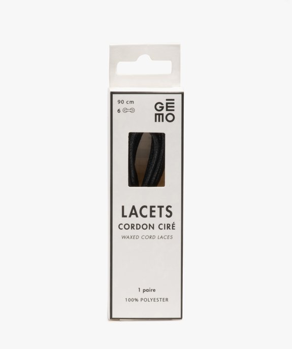 Lacets ronds en coton ciré uni 90 cm (lot de 2) vue1 - GEMO(ENTRETIEN) - GEMO