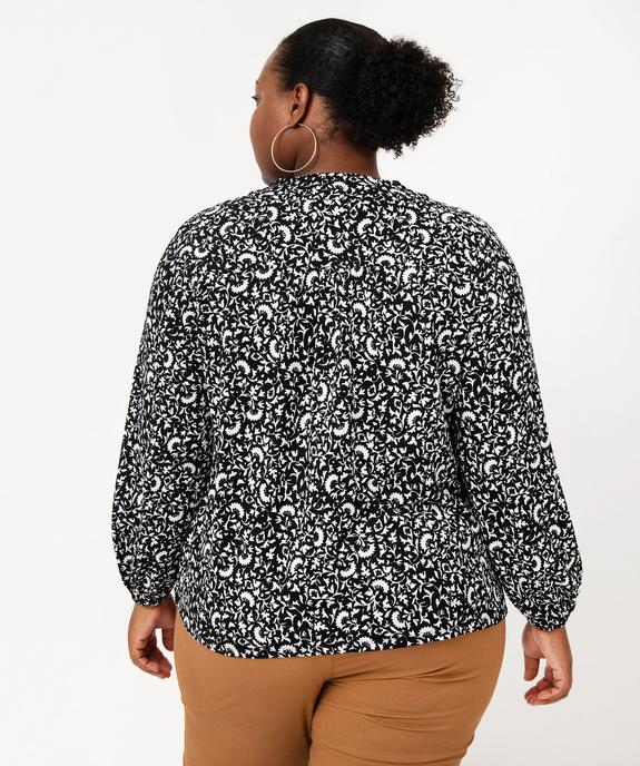 Tee-shirt imprimé à manches longues à col V femme grande taille vue3 - GEMO 4G GT - GEMO