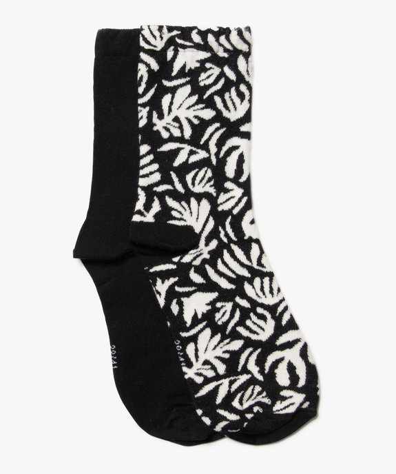 Chaussettes mi-hautes assorties femme (lot de 2) vue1 - GEMO(HOMWR FEM) - GEMO