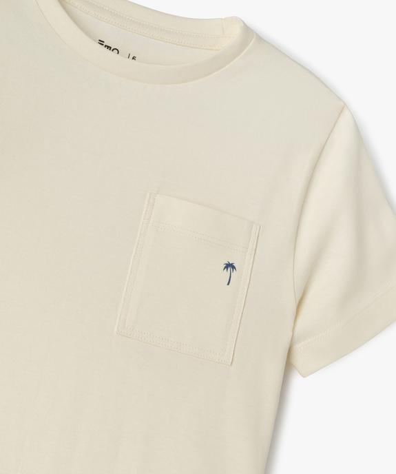Tee-shirt uni avec poche garçon vue2 - GEMO (ENFANT) - GEMO