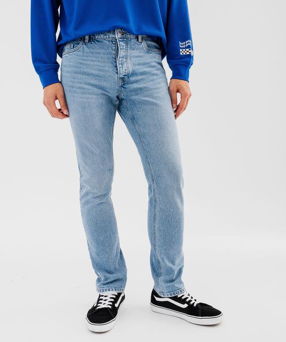 Jean droit en denim délavé homme vue1 - GEMO 4G HOMME - GEMO
