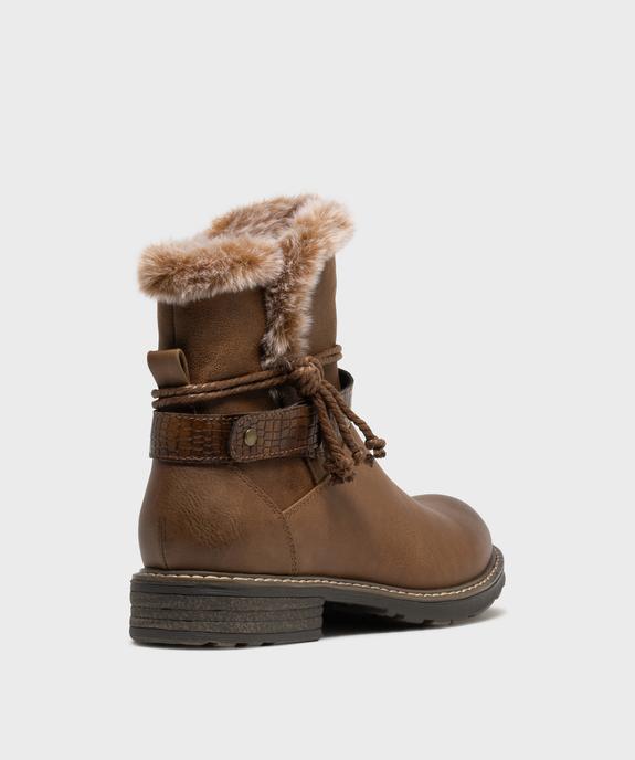 Boots fourrées avec brides cheville femme - Emilia Rosa vue4 - EMILIA ROSA - GEMO