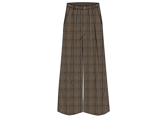 Pantalon large à motif tartan femme vue1 - GEMO(FEMME PAP) - GEMO
