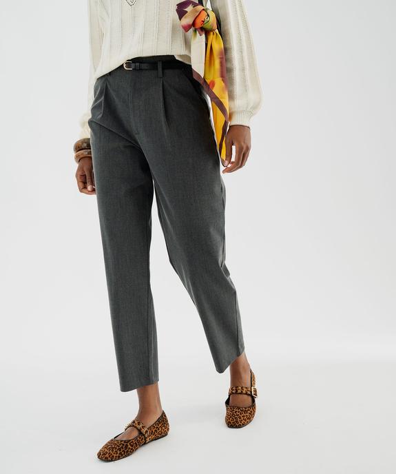 Pantalon tailleur coupe mom avec fine ceinture femme vue2 - GEMO(FEMME PAP) - GEMO