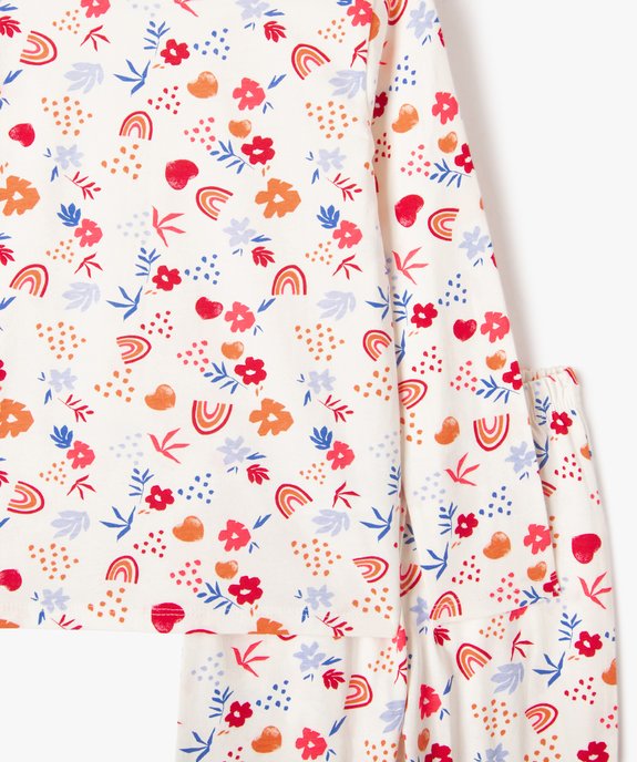 Pyjama fille en jersey à motifs girly multicolores vue2 - GEMO (ENFANT) - GEMO