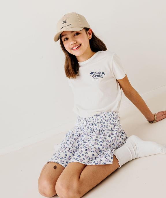 Tee-shirt manches courtes avec inscription fille vue8 - GEMO 4G FILLE - GEMO