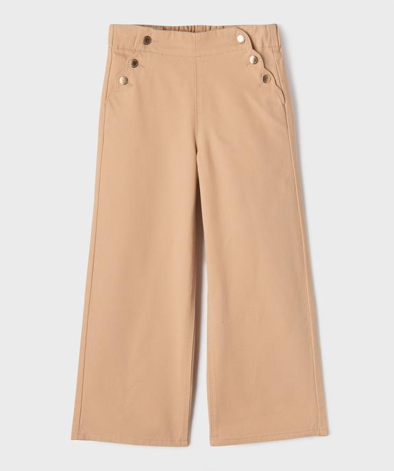 Pantalon flare à pont et taille élastiquée fille - LuluCastagnette vue1 - LULU CASTAGNETTE GEMO FOR GOOD - GEMO
