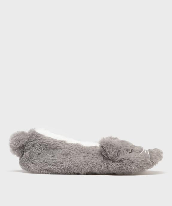 Chaussons ballerines en fourrure imitation motif animal femme vue2 - GEMO 4G FEMME - GEMO