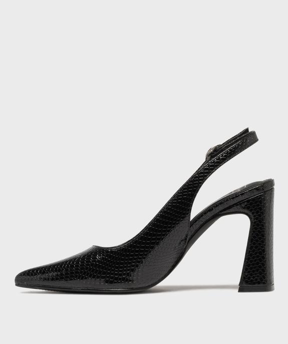 Escarpins sling-back à bout pointu et talon haut femme - Follow Me vue3 - FOLLOW ME - GEMO
