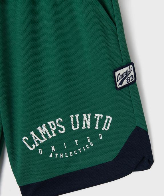 Bermuda de sport bicolore garçon - Camps United vue2 - CAMPS US - GEMO