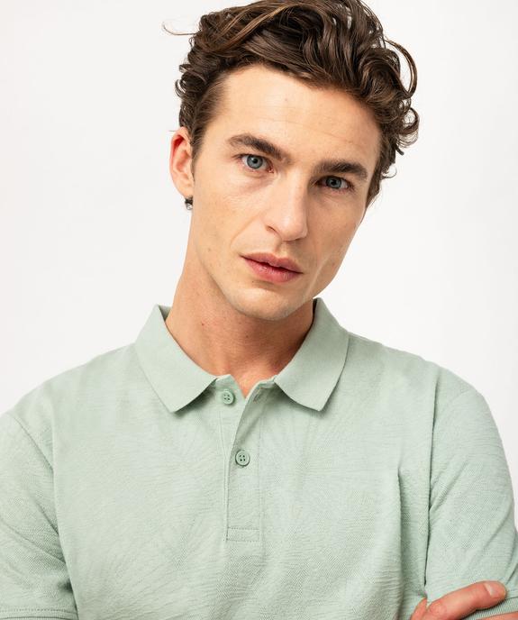 Polo manches courtes en maille texturée homme vue6 - GEMO (HOMME) - GEMO