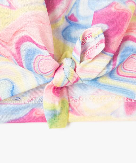 Tee-shirt fille large et noué dans le bas à manches très courtes et  vue2 - GEMO (ENFANT) - GEMO