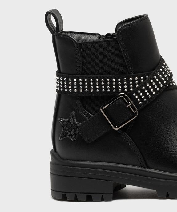 Boots zippées inspiration motardes avec strass fille vue6 - LOVELY WINGS - GEMO