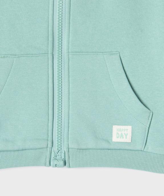 Sweat zippé à capuche à zip magnétique bébé garçon vue3 - GEMO 4G BEBE - GEMO