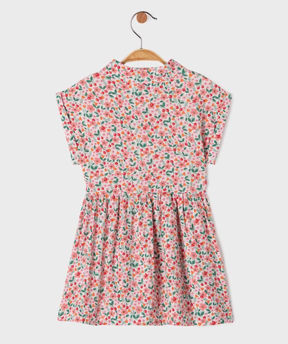 Robe à manches courtes à motifs fleuris bébé fille vue4 - GEMO 4G BEBE - GEMO