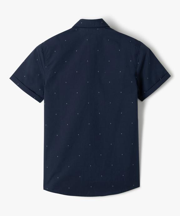 Chemise à manches courtes avec poche poitrine garçon vue3 - GEMO (JUNIOR) - GEMO