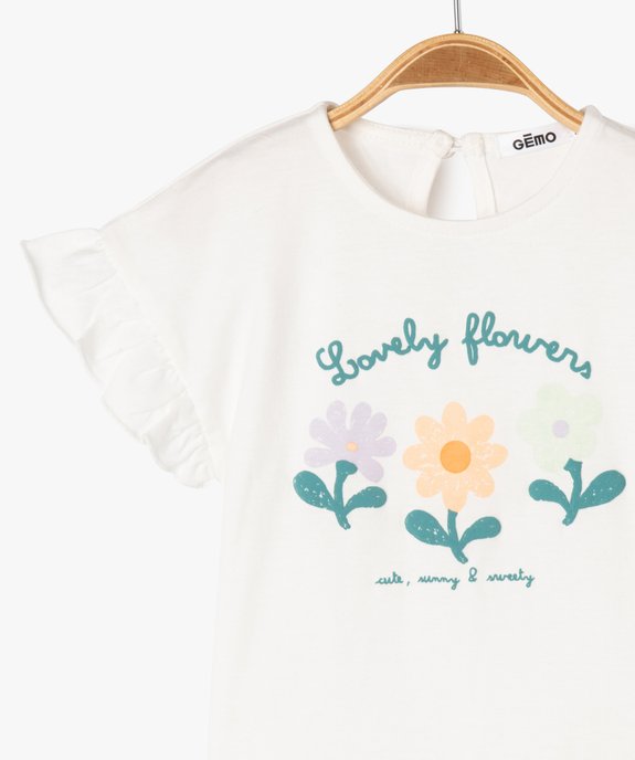 Ensemble 2 pièces pantalon et tee-shirt manches courtes bébé fille vue2 - GEMO(BEBE DEBT) - GEMO