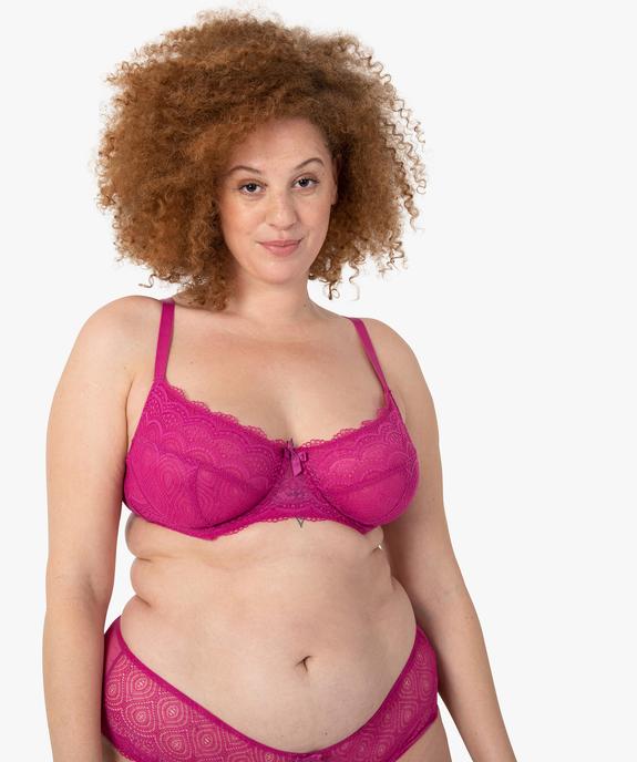 Soutien-gorge emboitant à armatures en dentelle grande taille - GEMO(HOMWR FEM) Soutien-gorge emboitant à armatures en dentelle grande taille vue1 - GEMO(HOMWR FEM) - GEMO